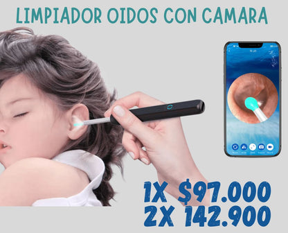 Limpiador de oidos con camara